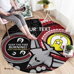 Custom AFL Essendon NAIDOC Week Round Carpet Keep The Fire Burning Indigenous Art