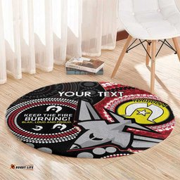 Custom AFL Essendon NAIDOC Week Round Carpet Keep The Fire Burning Indigenous Art