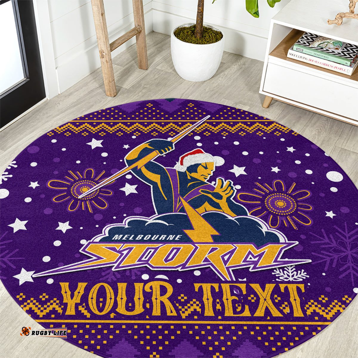 Custom Storm Rugby Round Carpet Chirstmas Vibe 2023