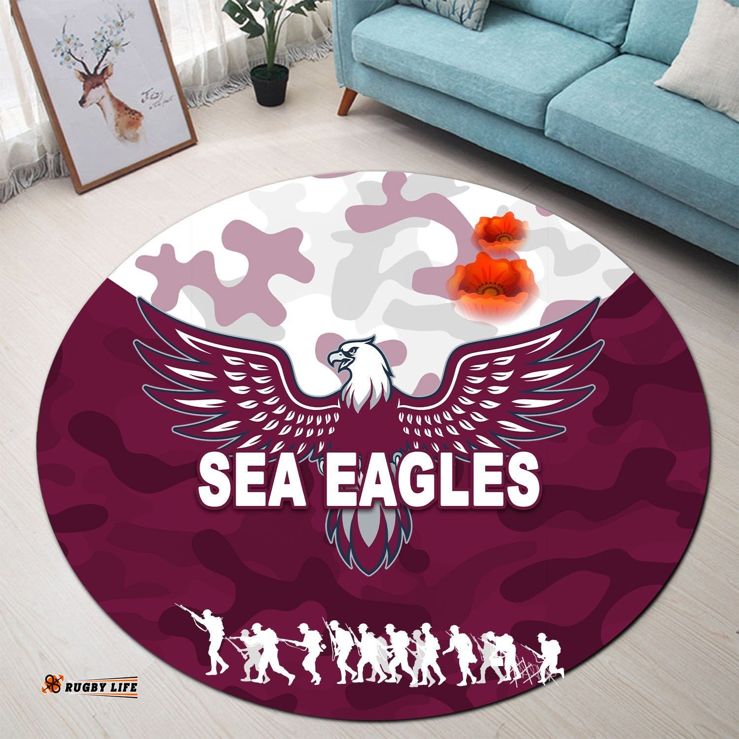 Manly Warringah Round Carpet Sea Eagles Anzac Day Camouflage Vibes