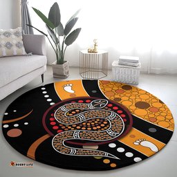 Aboriginal Snake Pattern Dot Art Round Carpet TS04