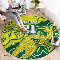 Custom Australia Cricket Round Carpet Go Aussie World Cup 2023 Aboriginal Style Unique