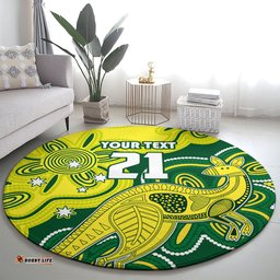 Custom Australia Cricket Round Carpet Go Aussie World Cup 2023 Aboriginal Style Unique