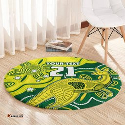 Custom Australia Cricket Round Carpet Go Aussie World Cup 2023 Aboriginal Style Unique