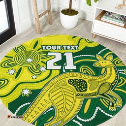 Custom Australia Cricket Round Carpet Go Aussie World Cup 2023 Aboriginal Style Unique