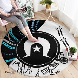 Aboriginal Pattern Torest Strait Island Round Carpet