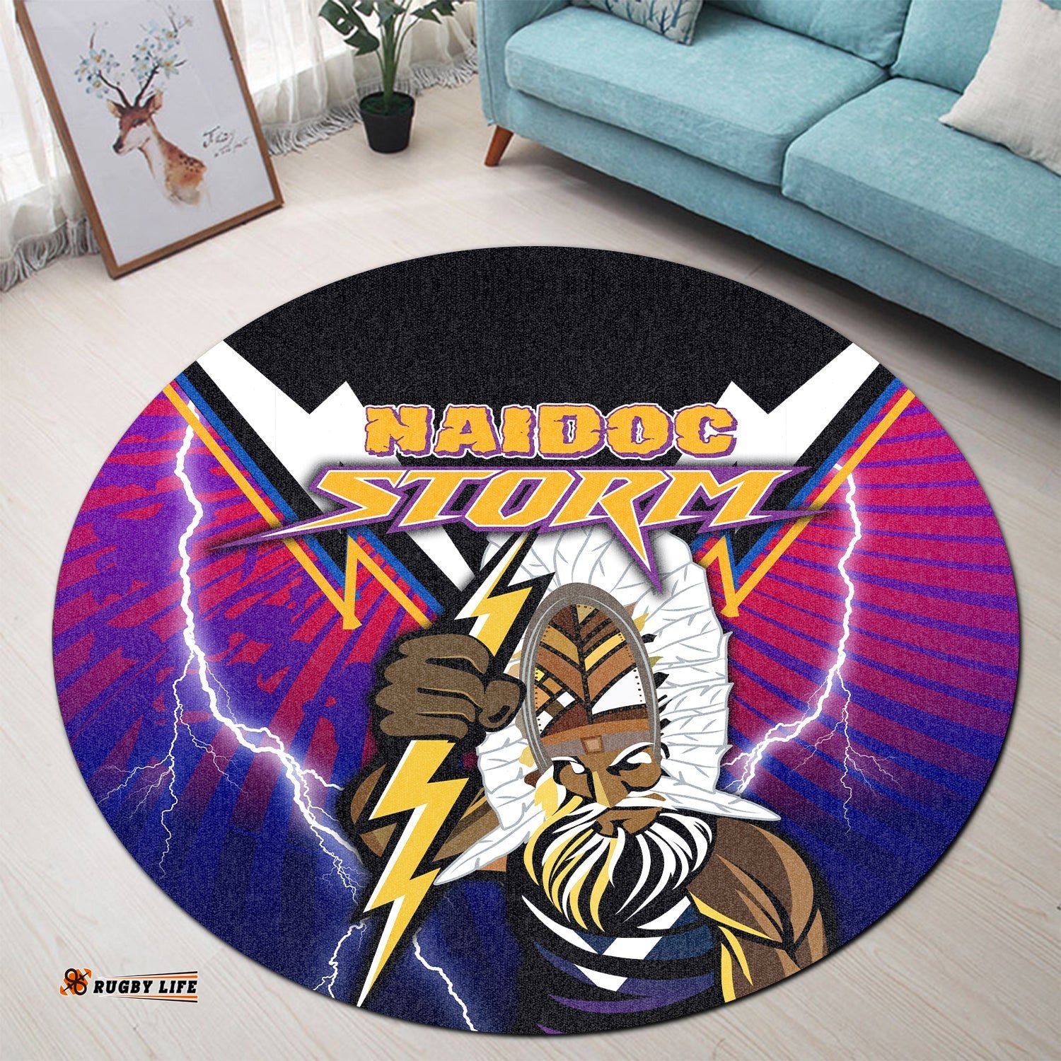 Melbourne Storm Naidoc Week Round Carpet Aboriginal Special Style