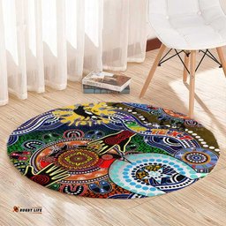 Custom NAIDOC Week 2024 Collingwood Magpies Round Carpet Australia Aboriginal Dot Painting