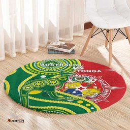 Tonga Australia Rugby Round Carpet Kangaroos And Tonga Mate Maa Together