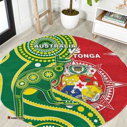 Tonga Australia Rugby Round Carpet Kangaroos And Tonga Mate Maa Together