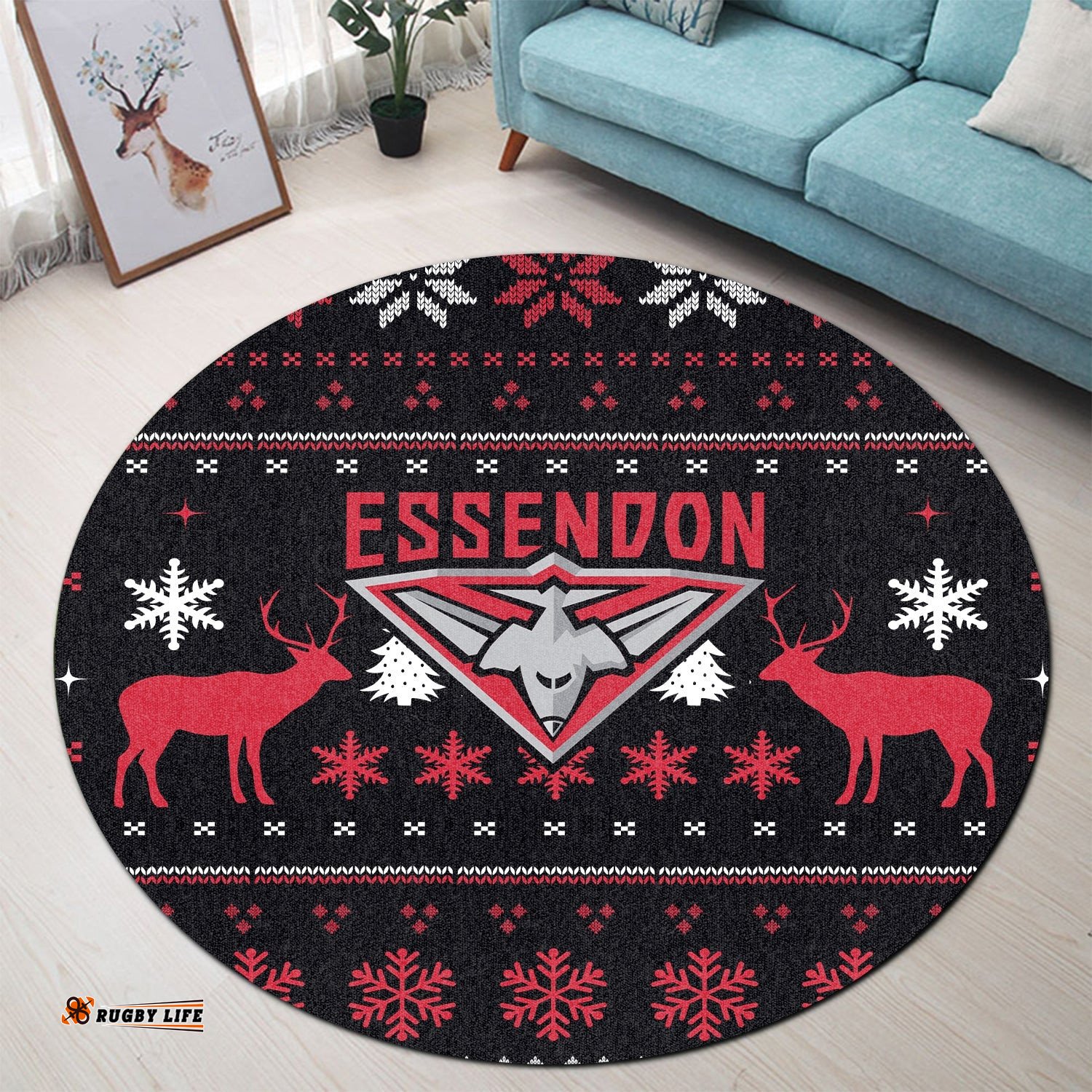 Essendon Round Carpet Christmas Ugly Style