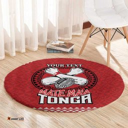 Tonga Rugby XIII Custom Round Carpet Mate Ma'a Tonga with Ngatu Pattern