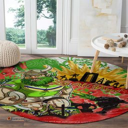 Personalised Mascot Raiders ANZAC Round Carpet Lest We Forget
