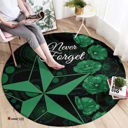 Stars Cricket Never Forget Custom Round Carpet ANZAC Day with Poppy Aboriginal