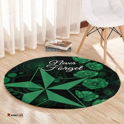 Stars Cricket Never Forget Custom Round Carpet ANZAC Day with Poppy Aboriginal