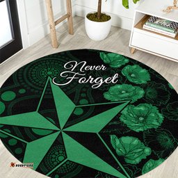Stars Cricket Never Forget Custom Round Carpet ANZAC Day with Poppy Aboriginal