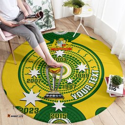 Personalised Australia Cricket Round Carpet 2023 World Cup 6th Champions Trophy National Color