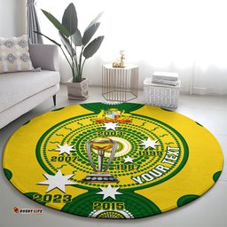 Personalised Australia Cricket Round Carpet 2023 World Cup 6th Champions Trophy National Color
