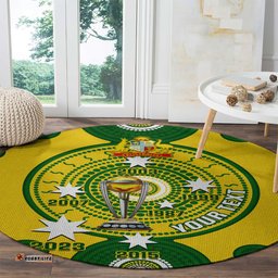 Personalised Australia Cricket Round Carpet 2023 World Cup 6th Champions Trophy National Color