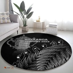 Custom New Zealand Silver Fern Rugby Round Carpet All Black Go Champions 2023 With Trophy Proud