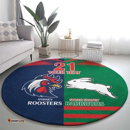 Custom Roosters Rabbitohs Round Carpet NRL Tribal Half Style