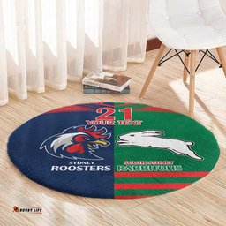 Custom Roosters Rabbitohs Round Carpet NRL Tribal Half Style