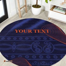 Custom India Cricket Round Carpet Go Men In Blue Sporty Version
