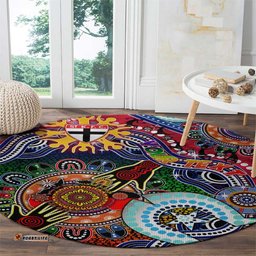 Custom NAIDOC Week 2024 St Kilda Saints Round Carpet Australia Aboriginal Dot Painting DT02