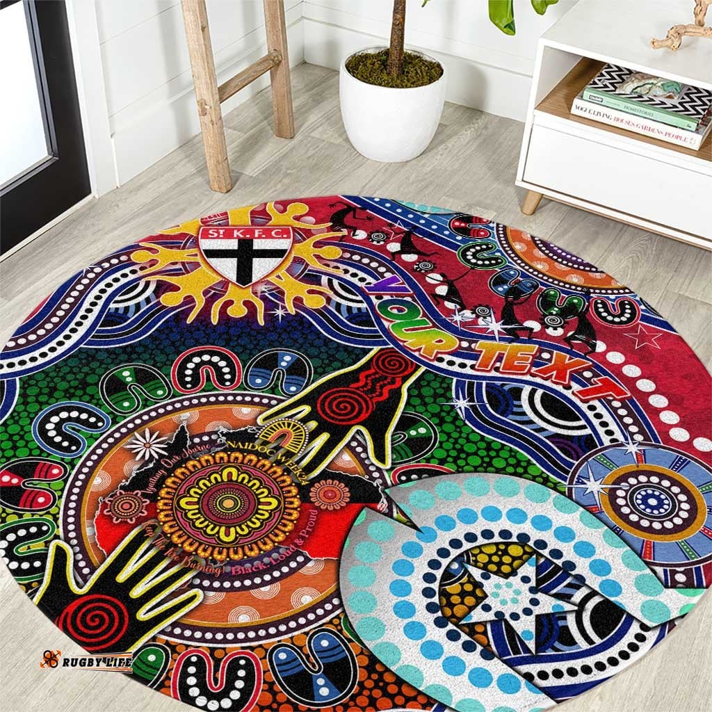 Custom NAIDOC Week 2024 St Kilda Saints Round Carpet Australia Aboriginal Dot Painting DT02