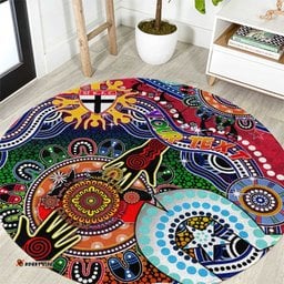 Custom NAIDOC Week 2024 St Kilda Saints Round Carpet Australia Aboriginal Dot Painting DT02
