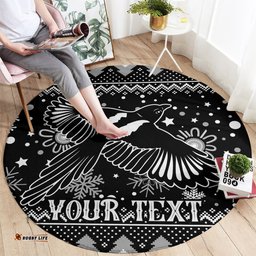 Custom Magpies Football Round Carpet Christmas Vibe 2023