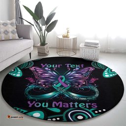 Personalised Hope Fight Suicide Prevention Awareness Round Carpet Aboriginal Motif