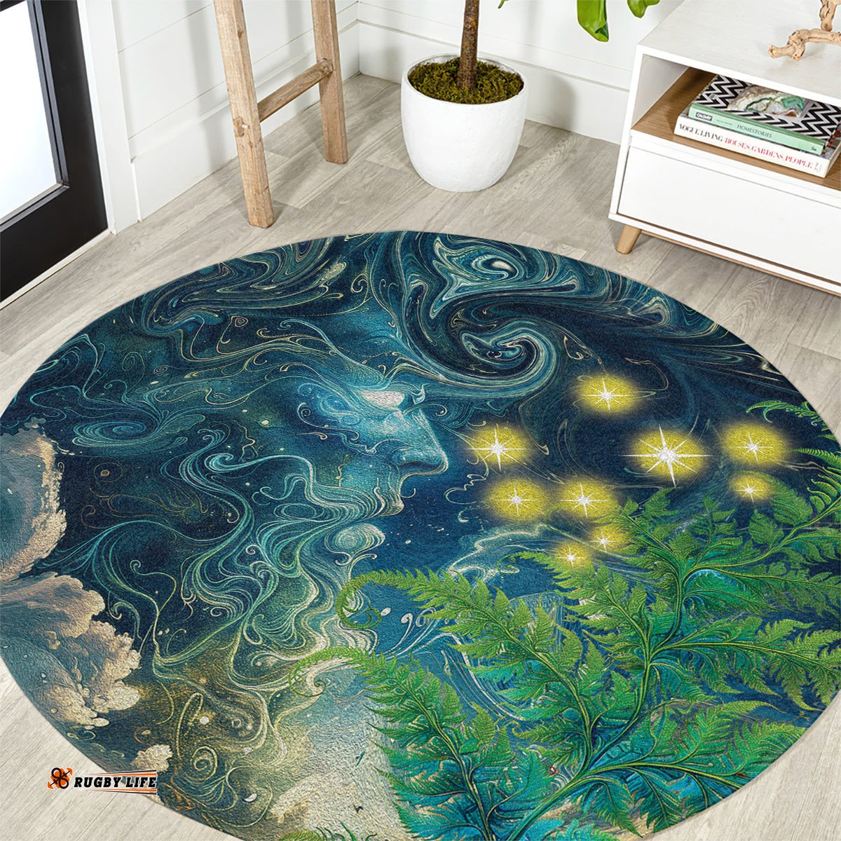New Zealand Matariki Waipuna a rangi Round Carpet He Roimata o Rangi