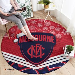 Custom Melbourne Football Christmas Round Carpet Merry Xmas 2023 Mix Aboriginal Art