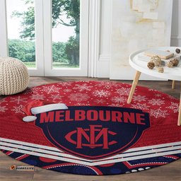 Custom Melbourne Football Christmas Round Carpet Merry Xmas 2023 Mix Aboriginal Art