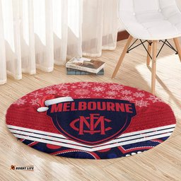 Custom Melbourne Football Christmas Round Carpet Merry Xmas 2023 Mix Aboriginal Art