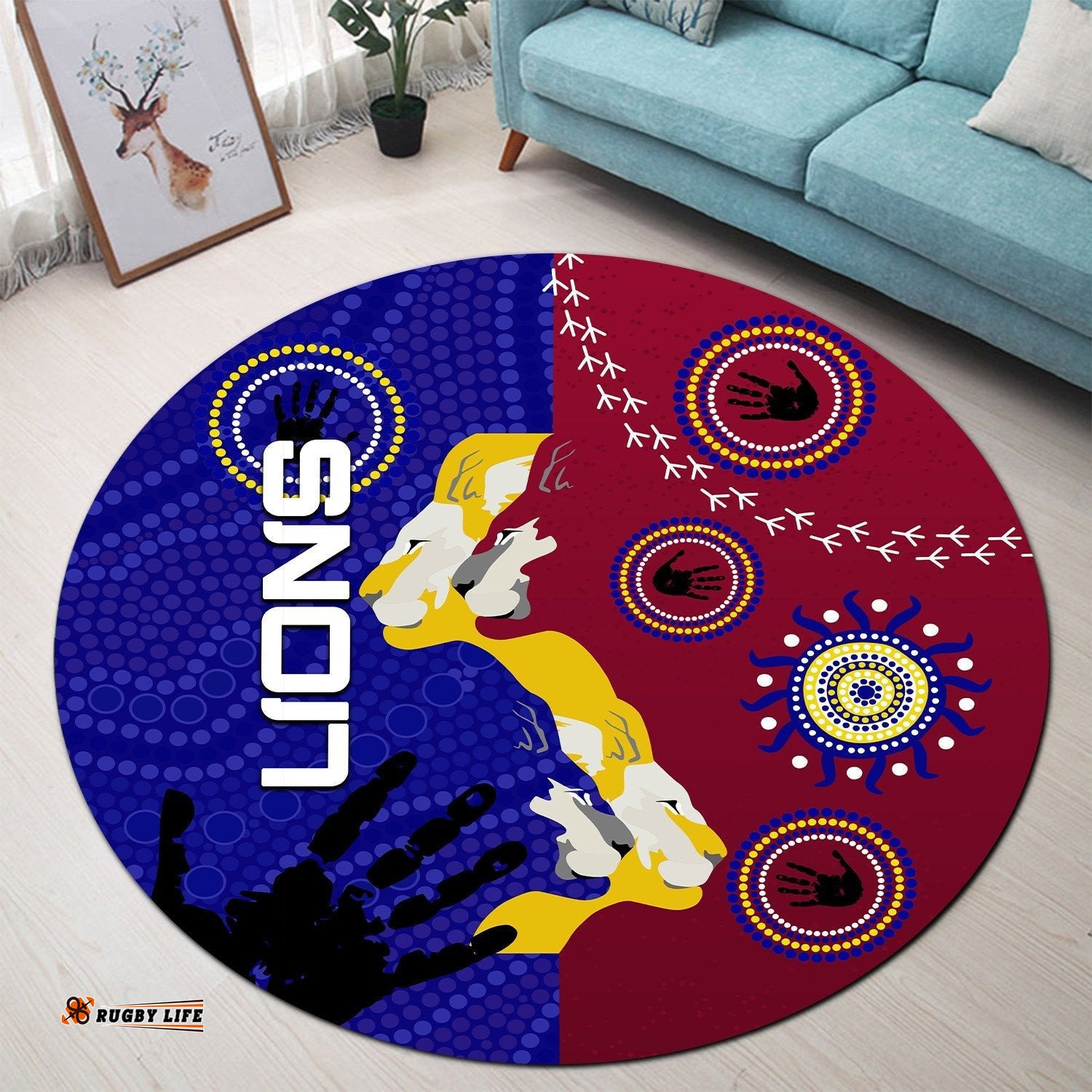 Naidoc Brisbane Lions Round Carpet Indigenous Style