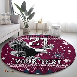 Custom Sea Eagles Rugby Round Carpet Manly Boys Victory 2023 Christmas Vibe