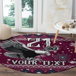 Custom Sea Eagles Rugby Round Carpet Manly Boys Victory 2023 Christmas Vibe