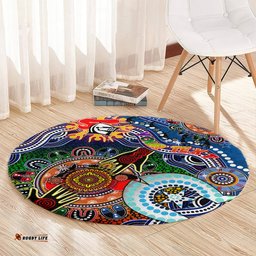 Personalised Knights NAIDOC Week 2024 Round Carpet Australia Aboriginal Dot Painting