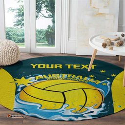 Custom Australia Water Polo 2024 Round Carpet Aussie Shark National Color Version