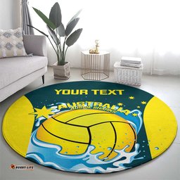 Custom Australia Water Polo 2024 Round Carpet Aussie Shark National Color Version