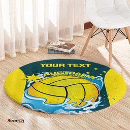 Custom Australia Water Polo 2024 Round Carpet Aussie Shark National Color Version