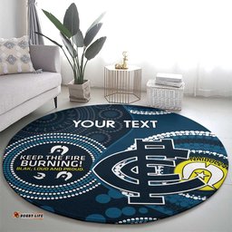 Custom AFL Carlton NAIDOC Week Round Carpet Keep The Fire Burning Indigenous Art