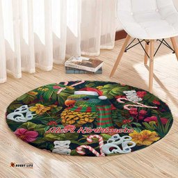 Meri Kirihimete Kakapo Santa Round Carpet Merry Christmas with Tropical Vibe