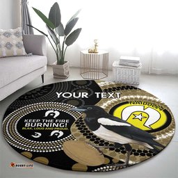 Custom AFL Collingwood NAIDOC Week Round Carpet Keep The Fire Burning Indigenous Art