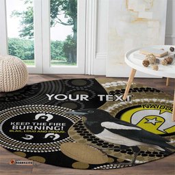 Custom AFL Collingwood NAIDOC Week Round Carpet Keep The Fire Burning Indigenous Art