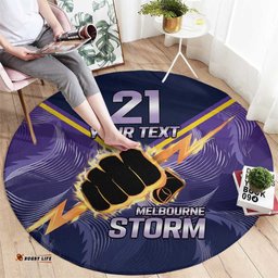 NRL Storm Custom Round Carpet Minimalism Style
