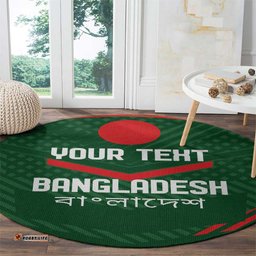 Custom Bangladesh Cricket Round Carpet Go Tigers Sporty Version