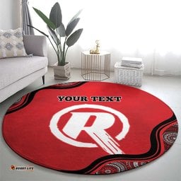 Custom Melbourne Renegades Round Carpet Indigenous Art Grunge Style